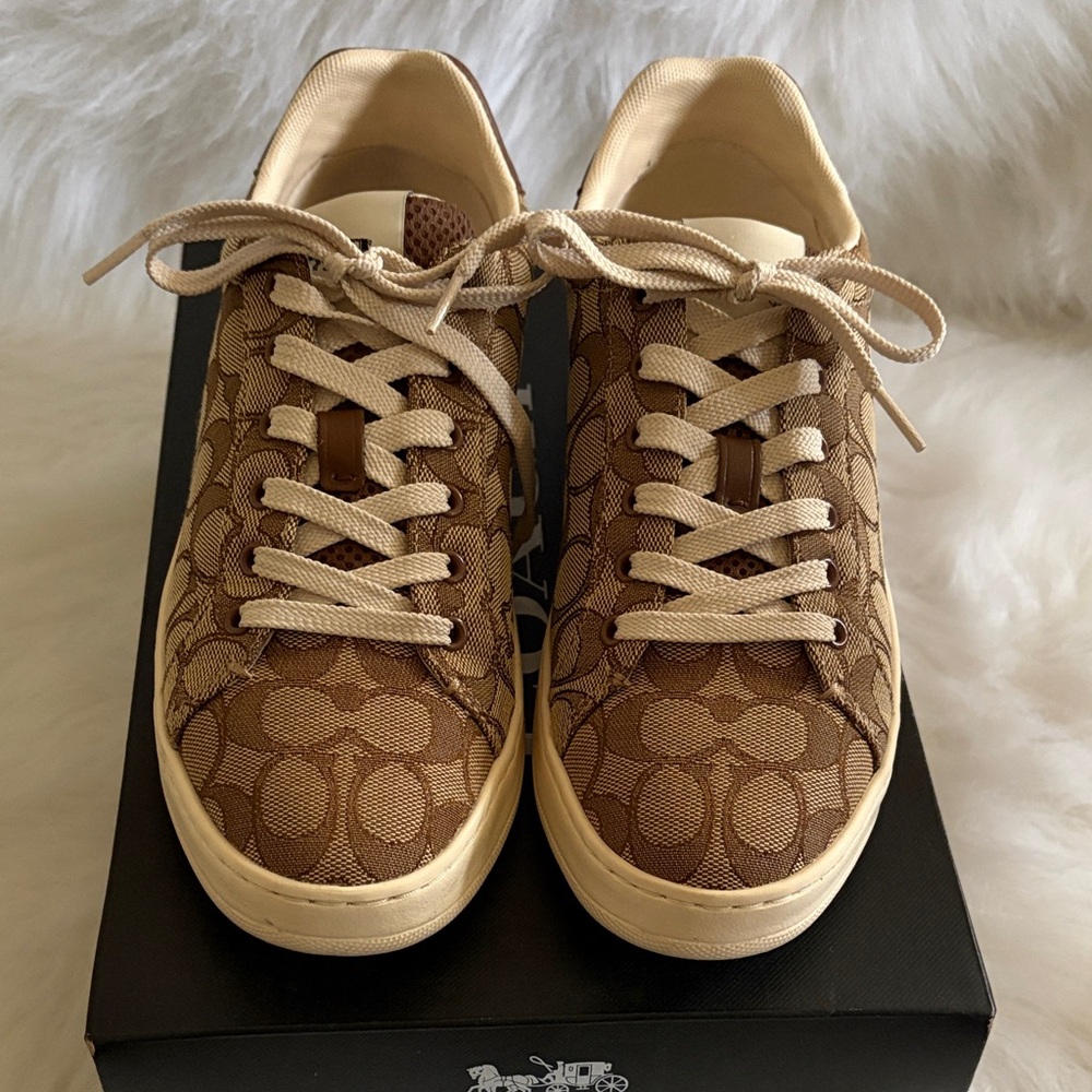 Coach Tan Patterned Sneakers